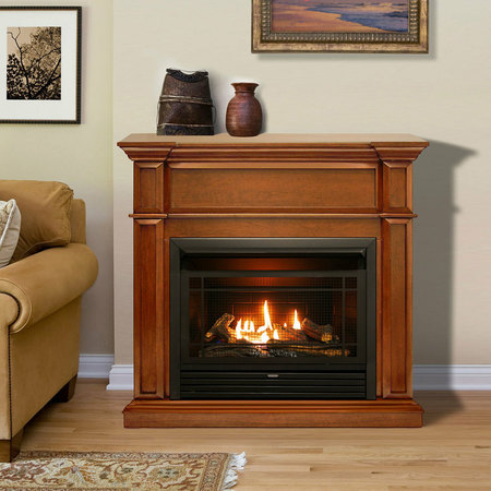 DULUTH FORGE Dual Fuel Ventless Gas Fireplace With Mantel - 26,000 Btu, Remote DFS-300R-3AS